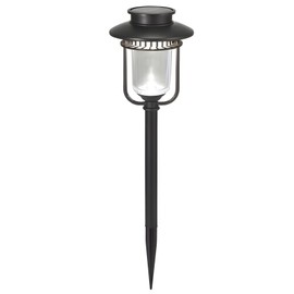 Patriot Lighting 4 Pack Landscape Path Light Stake Solar Battery Bright White LED Glass Lens