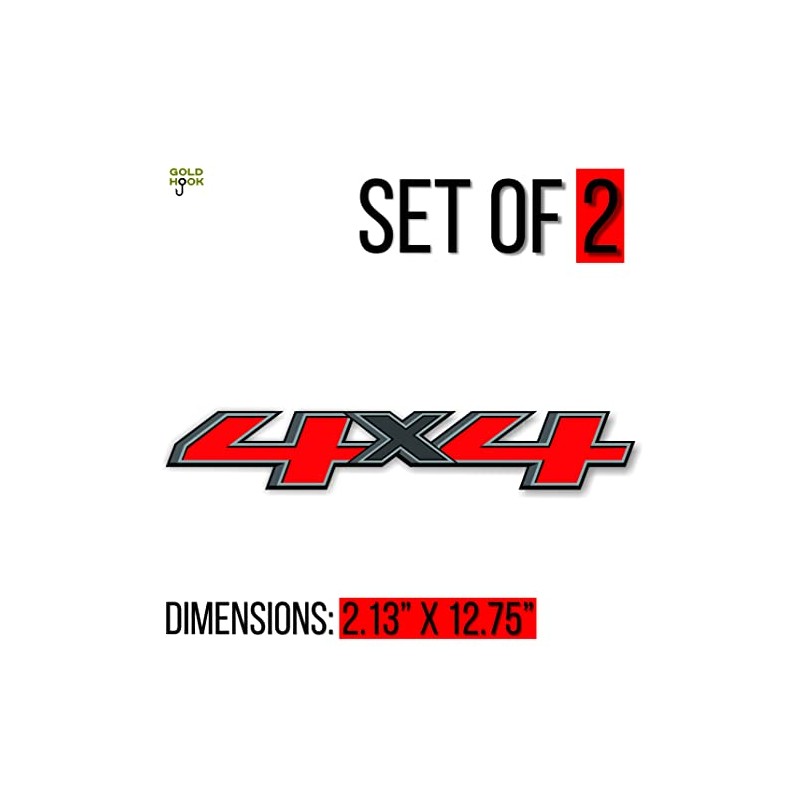 GOLD HOOK Premium Series 4x4 Bedside Replacement Decals for Chevy