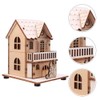 TOYANDONA LED Wooden Christmas House with Lighting DIY Wooden Snow