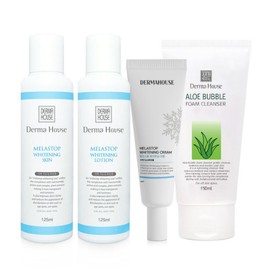 Whitening 3-in-1 economical set (whitening skin + whitening lotion + whitening cream) + foam cleanser / whitening blemish care for dull skin / refreshing face wash / 화이트닝 절약형3종(미백스킨+미백로션+미백크림)+폼 클렌저 미백 잡티관리 칙칙한피부  산뜻한 세안