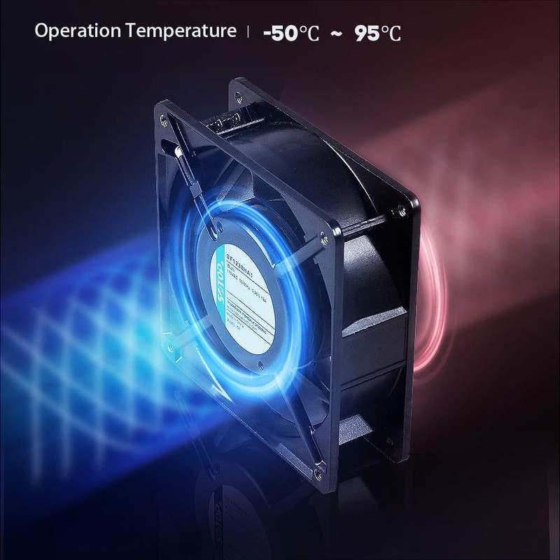 SOTOP IP55 Waterproof Metal Blades Axial Fan, 115V AC 120mm