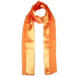 Mytoptrendz® Satin Stripe Scarf for Women Soft Silk Feel Lightweight Pain Neck Wrap For Wedding and Evening Dress(Orange)