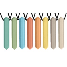 Tilcare - Collar sensorial de 8 piezas, ideal para niños o adultos que les gusta morder o tener autismo, juguetes masticables de silicona perfectamente texturizados, colgante de masticar para niños y