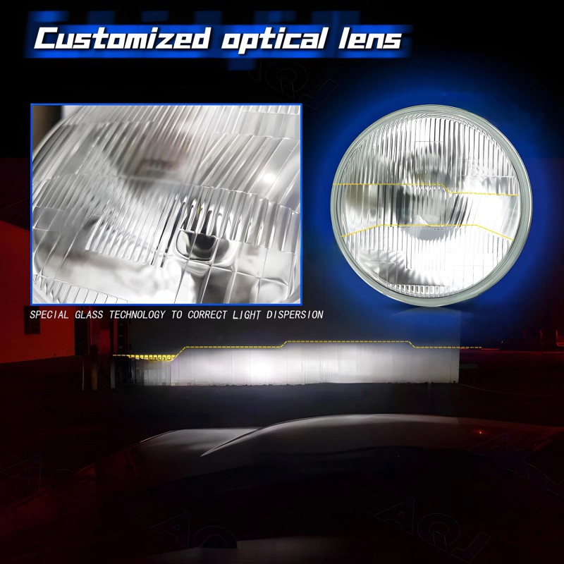 Unbranded Pair 7" Round LED Headlights Hi/Lo Fit Chevy Truck