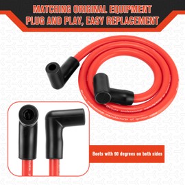 10.5mm High Performance Spark Plug Wire Set Fit for HEI BBC SBC 350 454 383 Electronic by Lucky Seven