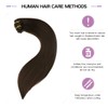 Clip-In Real Hair Extensions, Dark Brown, 35 cm, 6 Pieces,
