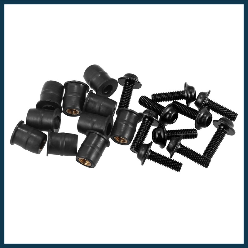 TUCKBOLD 10pcs M5 Motorcycle Windscreen Screw Fairing Windscreen Bolt Black