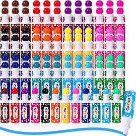 Crtiin 72 Pack Bingo Daubers 1.35oz Mixed Colors Dot Markers Bulk Christmas Bingo Supplies in 12 Colors Art Markers Dot Paint Craft Kit for Christmas Art and Crafts Painting Supplies Drawing Coloring