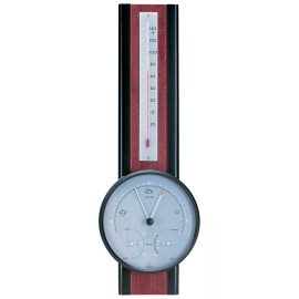 Hokco Weather Station Analog Barometer Thermometer Hygrometer Mahogany 18 in