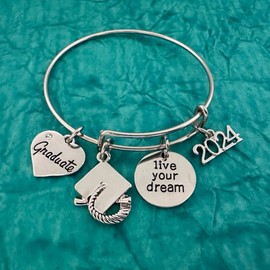 Infinity Collection - 2024 Graduation Bracelet Graduation Gift, Gift for Graduates, Class of 2024, High School, College Graduation Gifts for Her, Non-Tarnished Graduation Jewelry, Grad Gifts