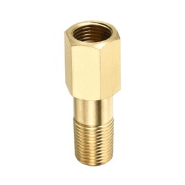 M METERXITY 4 Pack Extension Connector Pipe Fitting - Brass Hex Coupling, Converter Adapter, Apply to Industrial Use, (G1/8 Female to G1/8 Male 35mm, Golden)
