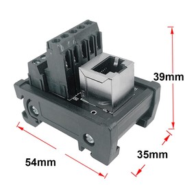 PENGLIN RJ45 8P8C DIN Rail Mount Ethernet Connector Distribution Breakout Board, 1 Way RJ45 Vertical Socket Adapter
