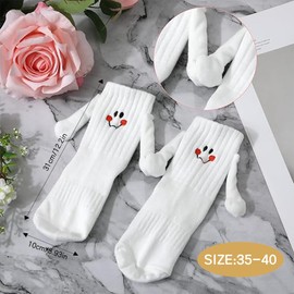 XOXVURI 2 Pairs of Magnetic Socks With Hands Birthday 35-43 Hand In Hand Socks With Magnetic Arms Funny Silly Gifts For Men Women Friends Family Partner Couple Children Party