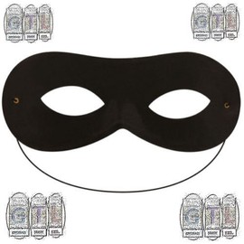 Black Zorro Highwayman Bandit Eyes Mask Ladies Men's Unisex Domino Masquerade Fancy Dress Accessory