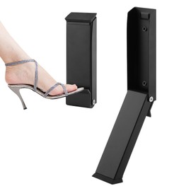 Door Stopper,with Screws and Back Glue Kick Down Door Stop Easy Pedal Kick Down Doors Holder Under Doors Noise Stopper(Color:Black)