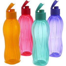 Tupperware Aquaslim Flip Top Water Bottle 750ml - 4pcs set (multicolor)