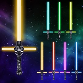 OSDUE Light Up Saber with Sound, 7 Colors Retractable Light Sabers for Kids, Light Saber Sword Toys for Boys Kids Gift Party Favors, Fashion Cosplay Toy for Adult Kids Sound Force Lightsaber