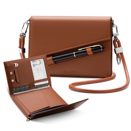 VULKIT Passport Holder Wallet for Travel, Travel Document Organiser RFID Blocking Leather Passport Card Cover Case Travel Essentials with Lanyard for Women