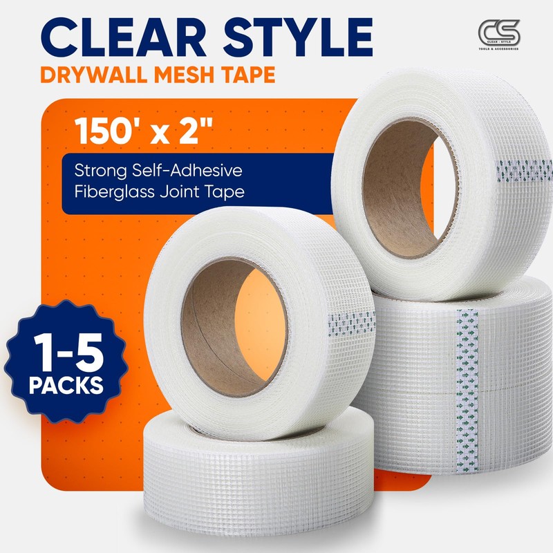 CLEAR STYLE 150Ft x 1.96 Inch - Self-Adhesive, Crack-Resistant, Strong