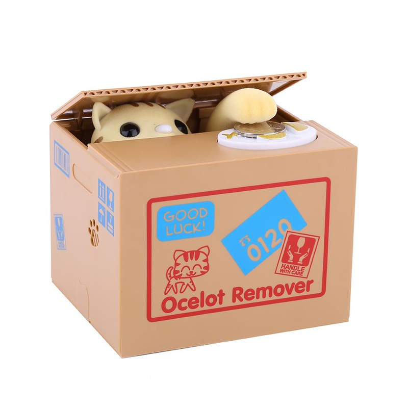 Cat Money Box Coin Bank, Automatic Stealing Coins Cents Bank