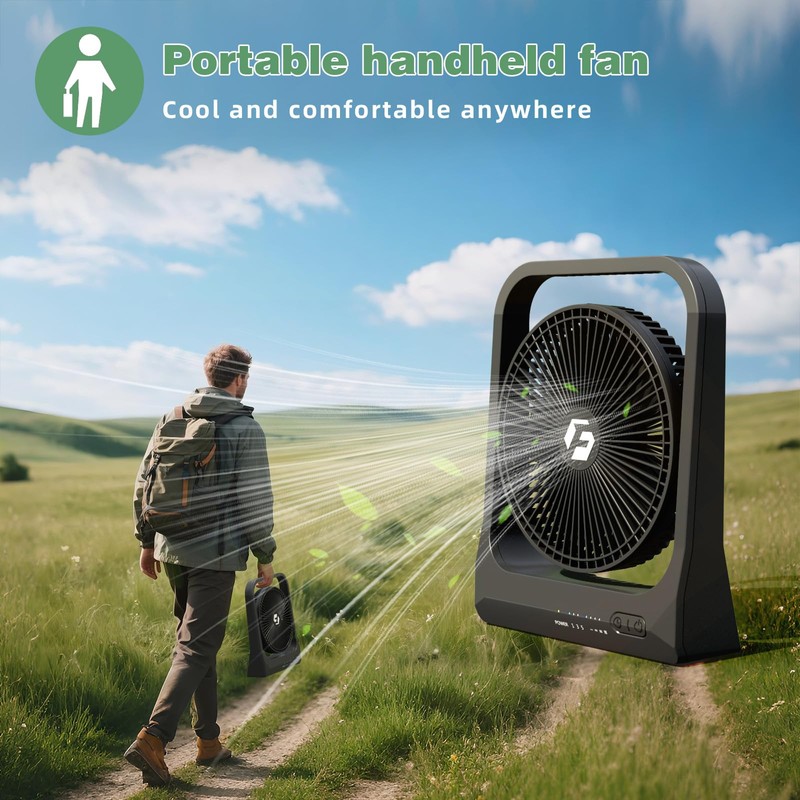 8-inch USB Portable Fan - 20800mAh Rechargeable Battery Operated Fan