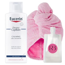Shampoo for Itchy Scalp Bundle with Eucerin Urea Shampoo 250ml and Rab Gifts Hair Wrap and Travel Bottle