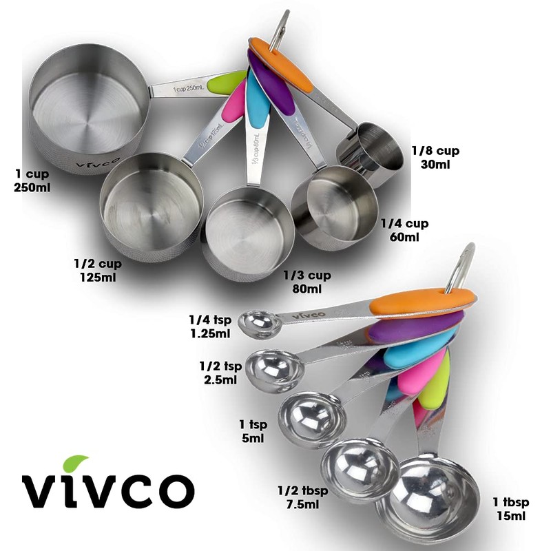 Vivco Measuring Cups & Spoon Set 13 Pieces Magnetic Measurment