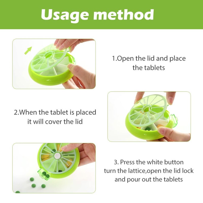 MOVKZACV Pack of 3 Pill Boxes, Round 7-Day Pill Boxes,