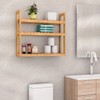 Domax Bamboo Bathroom Shelf 3-Tier Wall Mount Storage Rack Multifunctional