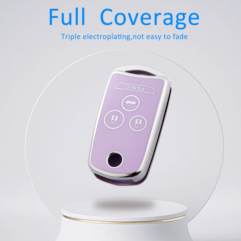 Flensent Key Fob Cover with Keychain for Acura MDX RDX