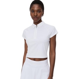 Greyson Women's Halley Quarter Zip Cropped Polo, Arctic, XL