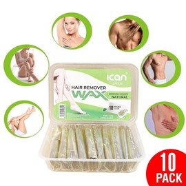 ican London Extremley Smooth Natural Hair Remover Warm Wax (10 x 50g packets, Tea Tree)