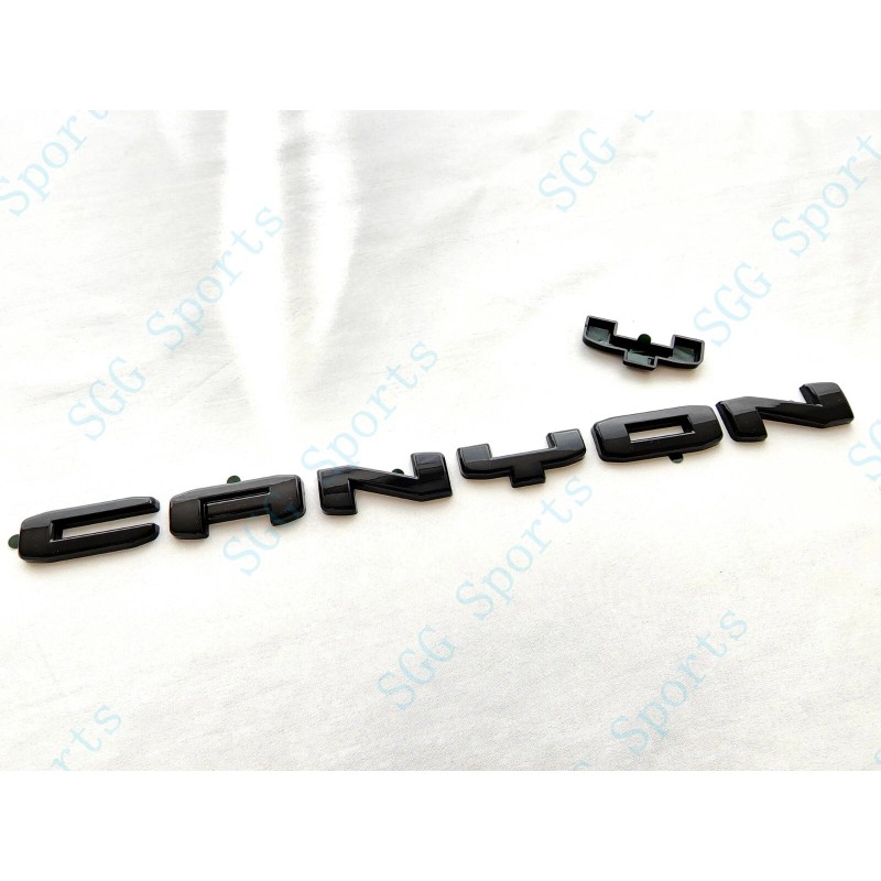 GMC OVERLAY 1PC Gloss Black Rear Tailgate Canyon Letter Emblem