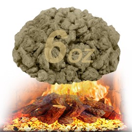 6oz Gas Fireplace Embers - Rock Wool Glowing Embers for Indoor Gas Fireplace Logs High-Temperature Resistance Realistic Fake Flames