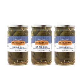 No Big Dill - Classic Deli-Style Kosher Baby Dill Pickles - Crunchy Sour Gourmet Pickle Chunks - non-GMO, Sugar-Free, Gluten-Free 24oz Jar (3-pack)