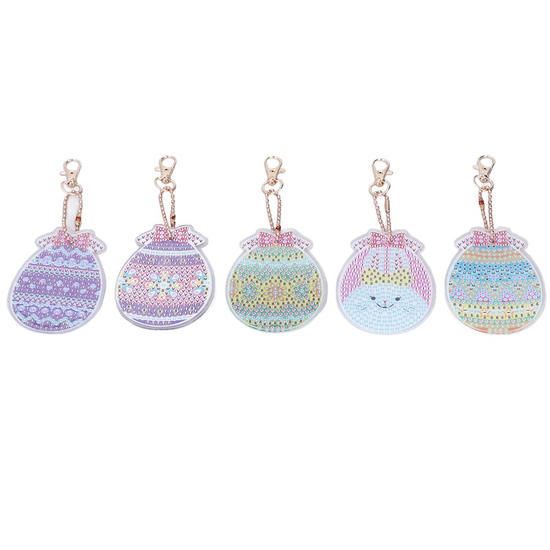 5pcs Diamond Painting Keychain Kit Handmade DIY Cute Shape 5D