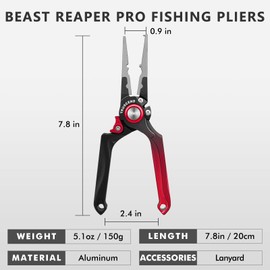 TRUSCEND伝盛【航空アルミ製・ロック付き】 安全ロープ付き フィッシングプライヤー 釣り ペンチ PTFEコーティングされ 防錆 耐食性 耐摩耗性 多機能 ソルトウォーター フック外し 針外し ラインカッター ステンレス 高性能 超軽量