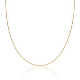 SA Chains 2mm 18K Gold Plated on Solid Sterling Silver 925 Italian Diamond Cut Flat Curb Link Chain Necklace Bracelet Anklet with Spring Ring Clasp - inch 12"/30cm