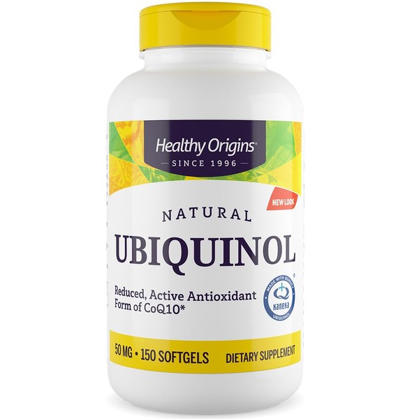 Healthy Origins, Natural Ubiquinol, CoQ10, 50 mg, 150 Soft Capsules, Laboratory Tested, Gluten Free, Soy Free, GMO Free