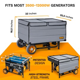 IGAN Generator Covers While Running for most 3500w-12000w Generators - Ultra Heavy Duty Generator Covers for Outside - Portable Waterproof Generator Cover, Generator Enclosure Outdoor Gray
