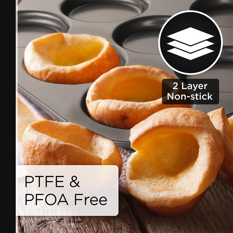 Wrenbury Toughened Yorkshire Pudding Pan 12 Hole - Shallow Non