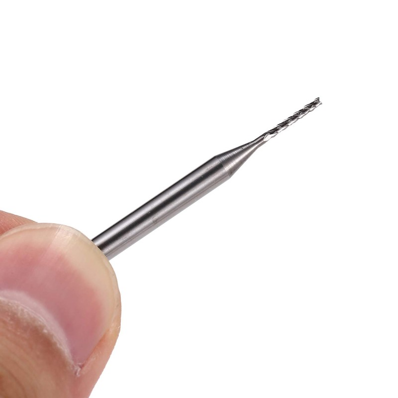 EU_HOZLY 3.175mm Carbide End Mill Engraving Bits CNC PCB Machinery