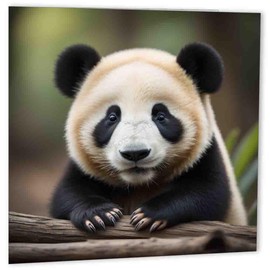 Panda Birthday Card Cute Panda Greeting Card 150mm x 150mm