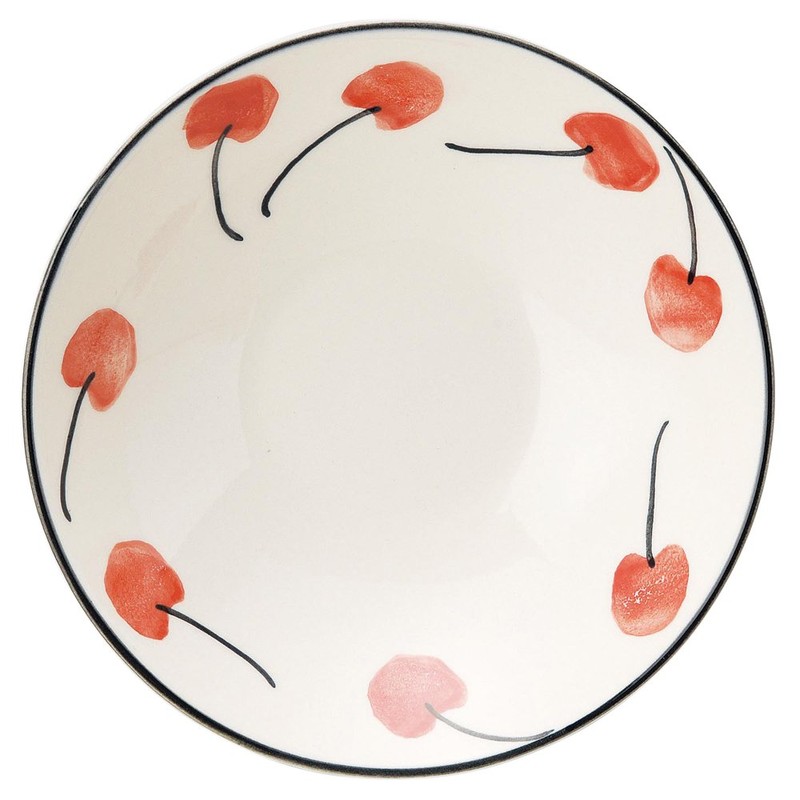 Banko Ware 14253 Casual Earthenpot, Flat Pot, Cherry