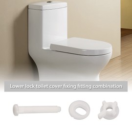 VGOL 4 Sets of Toilet Seat Fixing Screw Set Universal Replacement Toilet Seat Hinge Bolt Screws with Nuts and Washers for Fixing The Top Toilet Seat White