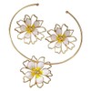 Juego de collar de flores delicadas y arete, diseño floral,