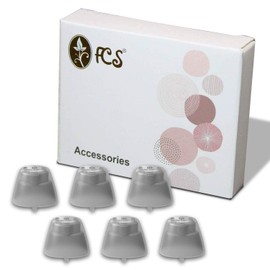 FCS Pack of 6 Click Sleeve for Signia, A&M, audibene, Audio Service, HearUSA, REXTON, TruHearing RIC and Instant Fit Click CIC/ITC Hearing Instrument. (Vented, Medium)