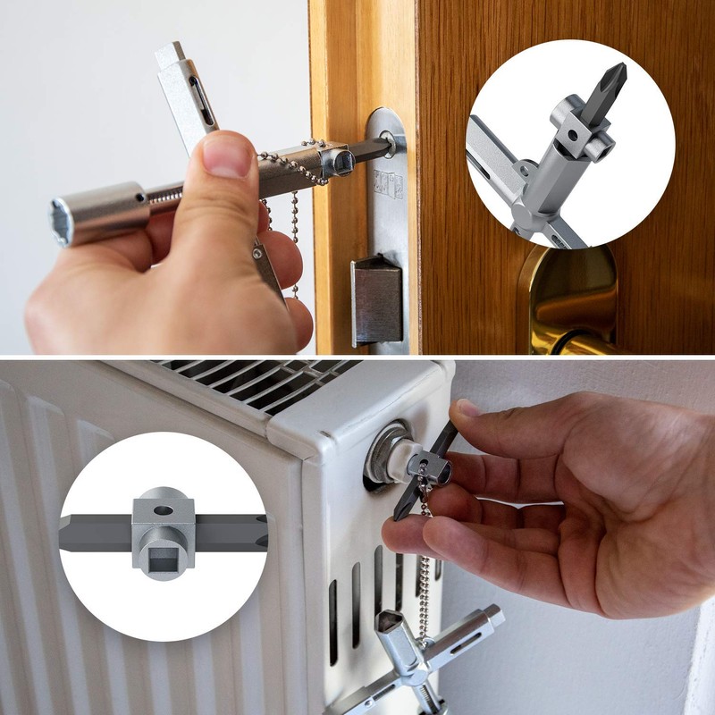 ABSINA Universal key with 7 profiles, triangular key, square key,