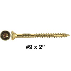 9 x 2 Gold Star Multipurpose Torx/Star Drive Wood Screw Flat Head 5 POUNDS - 585 Screws