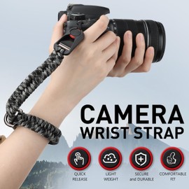 Sunya Kamera Handschlaufe mit Schnellverschluss. Verstellbarer Kameragurt für verschiedene Handgelenke, Ultraleichtes Gewicht Paracord Band Handgelenkschlaufe für DSLR